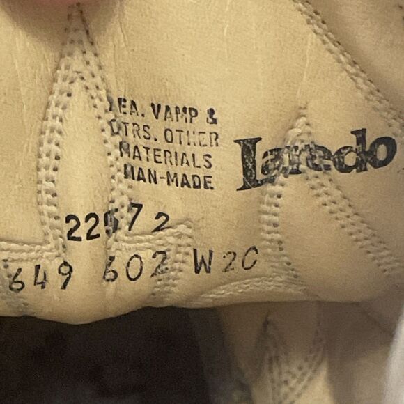 Vtg Laredo Brown Nico Leather Western Style Boots Men\'s Size 10EE Distressed USA main image 4